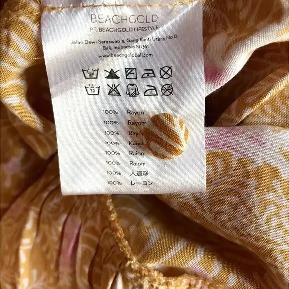 Beachgold Button Down Sundress with Ruffled Hem-Has Sml Ink Spots-size XS - Picture 10 of 11